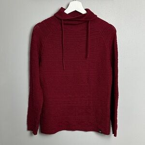 Women’s Wool Blend Burgundy Drawstring Cowl Neck Sweater by Neve